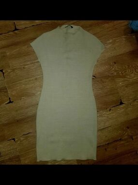 Zara Mini Knit Dress in Light Beige